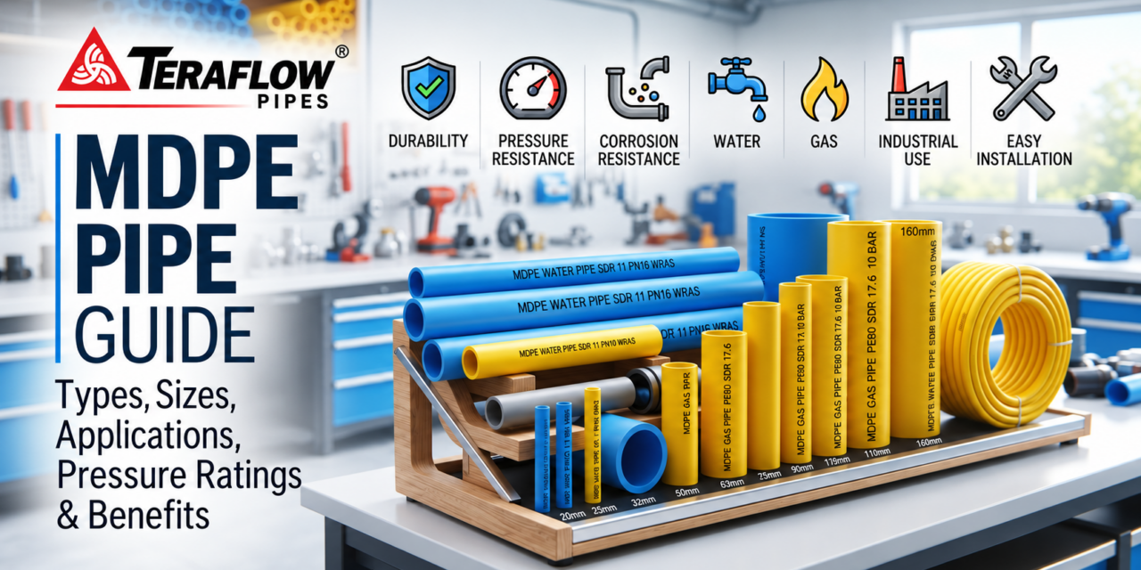 MDPE Pipe: Types, Sizes, Applications, Pressure Ratings & Benefits – Complete Guide
